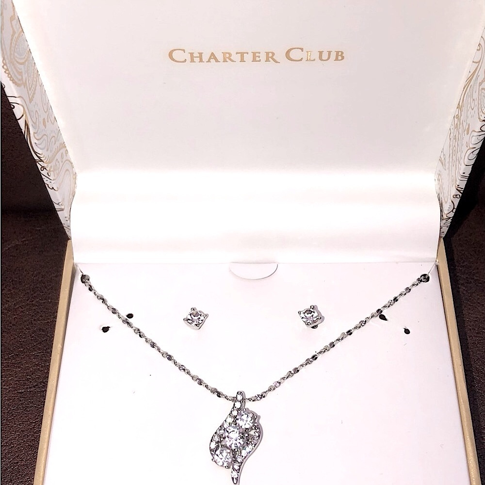 Charter Club Necklace & Matching Earrings NWT